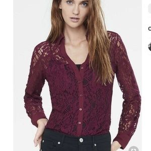 Express Portofino shirt lace berry/burgundy